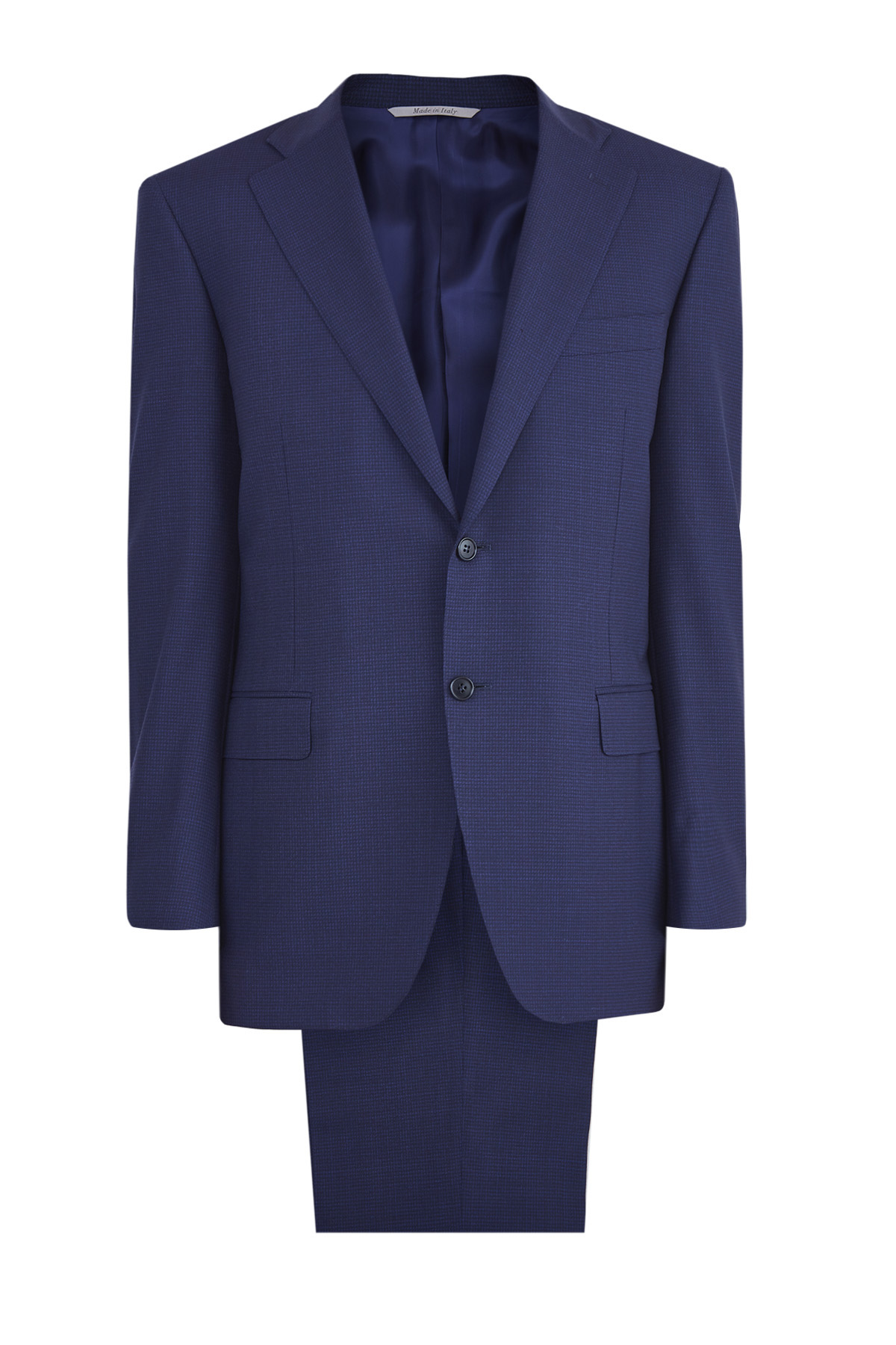 Классический костюм из ткани Impeccabile с микро-принтом CANALI, цвет синий, размер 50;58;54;60 - фото 1